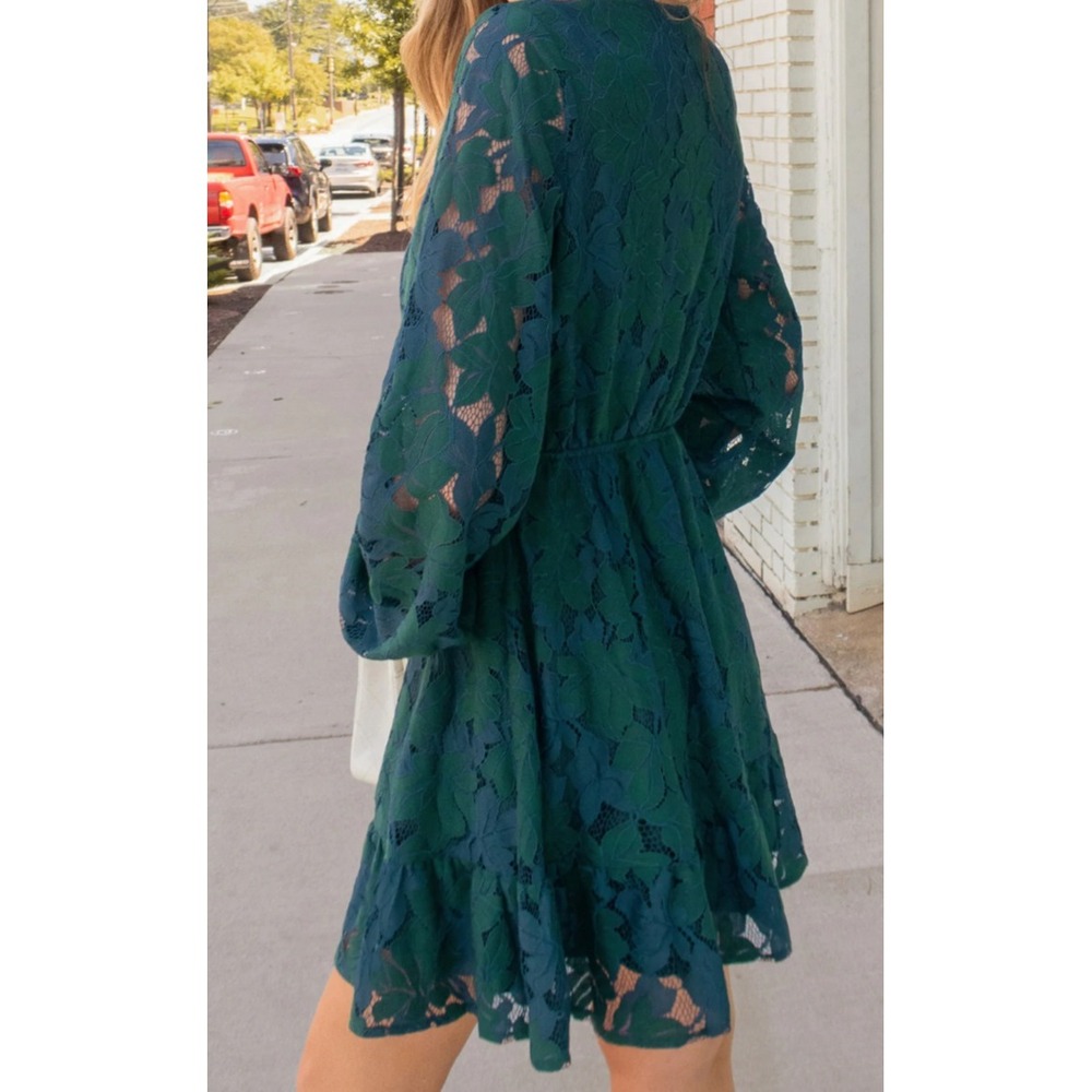 cupshe‎ boho green blue whimsigoth fairycore lace S mini dress western romantic - Picture 2 of 12